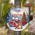 thumbnail image 4 of Santa is Coming Boxer Merry Christmas Xmas Noel Truck Tree Round Wood Sign Boxers Dog Lover Gifts Idea Hanging Wall Home Decor - 02023, 4 of 5