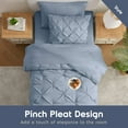 thumbnail image 6 of Virtu Twin XL Comforter Set, Bed In A Bag 5 Pc Pleated Bedding Set, Stone Blue, 6 of 10