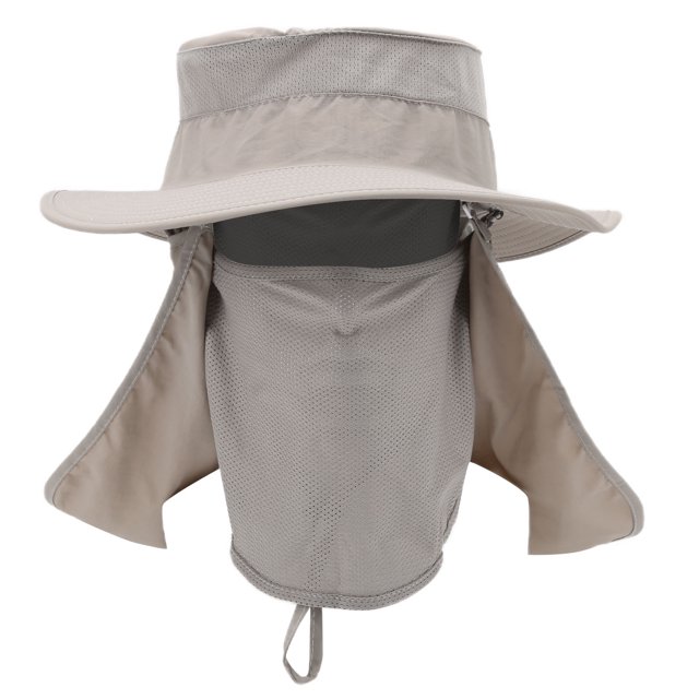 Capas de Protecció Solar de Nylon, Sombrero de Pesca de Borde Ancho Desmontable de Viento para Caminar para Pescar Mujeres para Mochileros para Caza para El Hombre