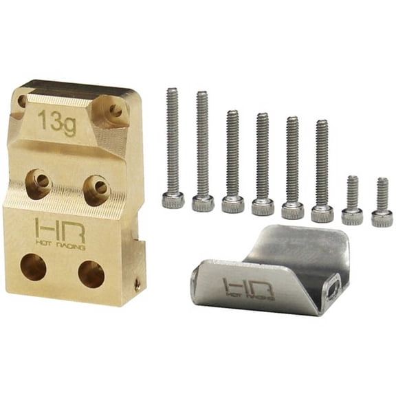 Hot Racing Brass Diff Cover w/ SS skid plate SCX24 HRASXTF12CP Electric Car/Truck Option Parts