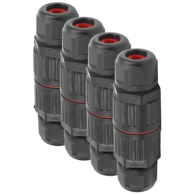 Ticfox 4pcs connecteur étanche IP68 3 broches 1 en 1 boîte de jonction connecteur de câble extérieur coupleur de manchon étanche pour les lumières LED de jardin de rue en plein air