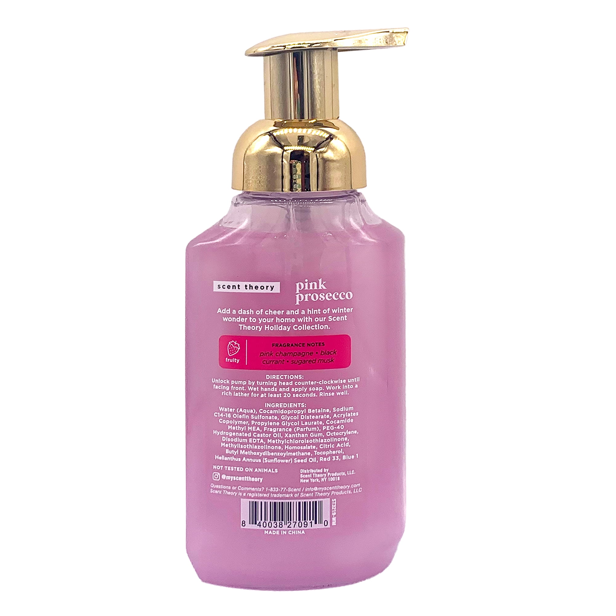 Scent Theory Holiday Foaming Hand Soap, Pink Prosecco, 8 fl oz