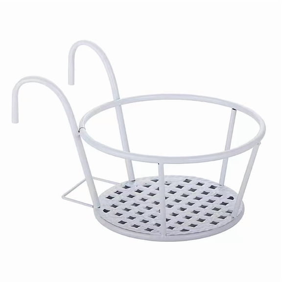 1PC Iron Art Hanging Baskets Flower Pot Balcony Hanging Plant Round Racks Railing Fence Outdoor Window Bonsai Stand Decoration