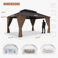 thumbnail image 3 of EAGLE PEAK 12x16 Outdoor Aluminum Frame Gazebo with Galvanized and Powder Coated Steel Double Roof, Includes Netting and Curtains, 3 of 8