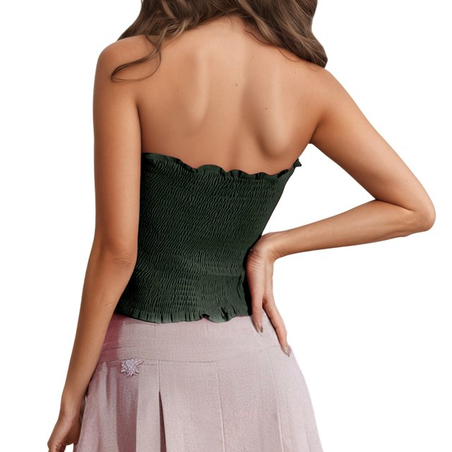 Women's Cute Ruffled Removable Straps Camisole Top