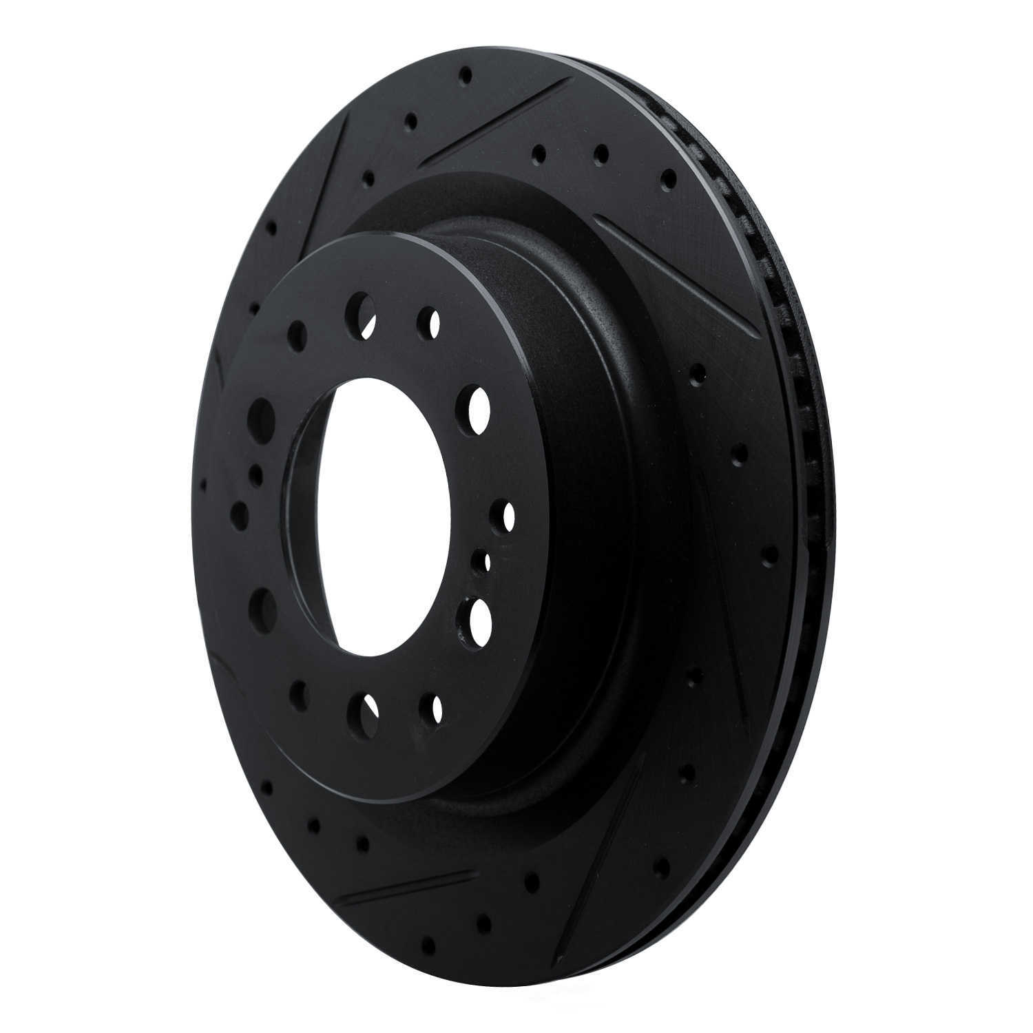 Dynamic Friction Company 633-76163L DFC Brake Rotor - Drilled And Slotted - Black