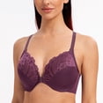 thumbnail image 4 of MELENECA Female Racerback Front Closure Unlined Underwire Bra for Women Grape Wine 34E, 4 of 5