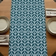 thumbnail image 5 of Table Runners 72 Inches Long Dress Scarves, Geometric Farmhouse Kitchen Table Runner, Coffee Tablerunners, Modern Abstract Lines Texture Teal 14x72 Inch, 5 of 9