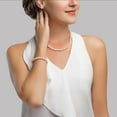 thumbnail image 3 of AAAA Quality 7-8mm Round White Freshwater Cultured Pearl Necklace, Bracelet & Earrings Set with 14K White Gold Flower Clasp for Women, 3 of 9