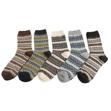 

Lovely Annie Women s 5 Pair Pack Wool Soft Folk Design Fashion Socks Diamond