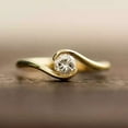 thumbnail image 2 of Jewelerix Round Cut Bypass Solitaire Ring for Women Yellow Gold Finish Simulated Diamond Engagement or Promise Ring, 2 of 5