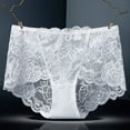 thumbnail image 2 of Rohuuque Women's Lace Panties Plus Size High Waist Sheer Lace Underwear Tummy Control Breathable No Visible Panty Lines White, 2 of 3