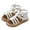 White, variant on LIIPEE Girls Sandals Summer Casual Fashion Solid Color Open Toe Non- Soft Sole Roman Shoes Toddler Leisure Beach Outdoor Princess Sandal,White,8.5-9 Years