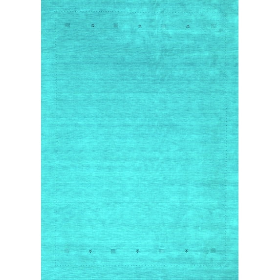 Ahgly Company Indoor Rectangle Abstract Turquoise Blue Contemporary Area Rugs, 8' x 10'
