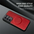 thumbnail image 2 of Allytechgroup Magnetic for Samsung Galaxy S21 Ultra Case, Compatible with MagSafe Support Magnetic Car Phone Mount PU Leather Slim Phone Case for Women Men for Samsung Galaxy S21 Ultra, Winered, 2 of 10
