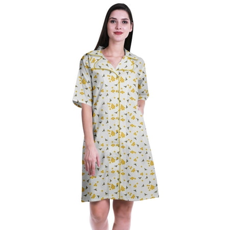 Moomaya Maternity Summer Clothe Printed Womens Nightgowns Cotton Sleepwear-S-XXL