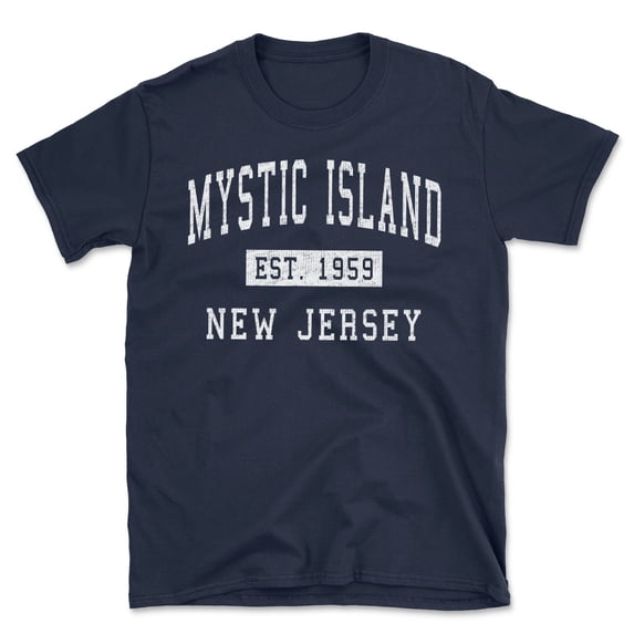 Mystic Island New Jersey Classic Established Men's Cotton T-Shirt