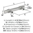 thumbnail image 3 of Amerock Central 3 inch (76mm) Center-to-Center Polished Chrome Cabinet Pull, 25 Pack, 3 of 4