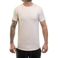 thumbnail image 2 of ShirtBANC Hipster Hip Hop Long Drop Cut Mens Shirt Curved Hem Solid Tshirts, 2 of 7