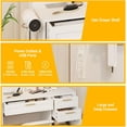 thumbnail image 5 of IDEALHOUSE Dressers White Vanity Desk with Mirror Lights & Power Outlet, 3-Light Modes, Drawers, Cabinet, Chair, Hair Dryer Holder for Bedroom Storage and Makeup, 5 of 8