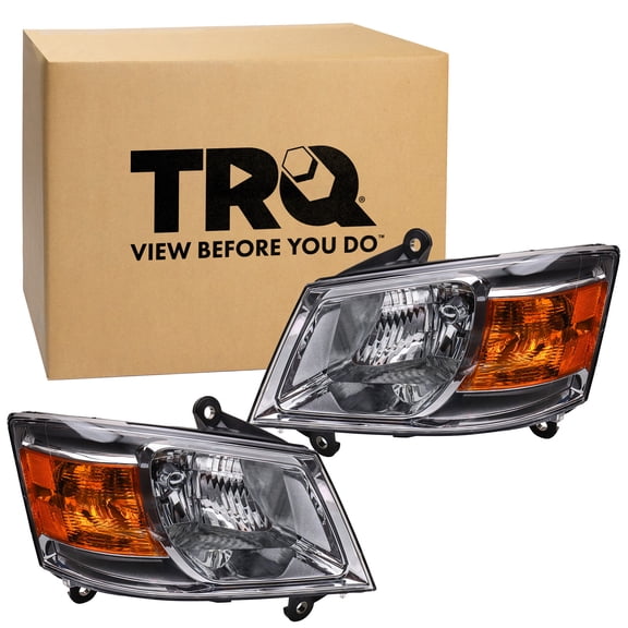 TRQ Headlight Assembly Set CH2502191 CH2503191 Fits 2008-2010 Dodge Grand Caravan