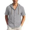 thumbnail image 4 of Enridrech Men's Short Sleeve Hoodies Shirt Summer Button down Workout Hiking Lightweight Hooded Beach Shirts Top, 4 of 7