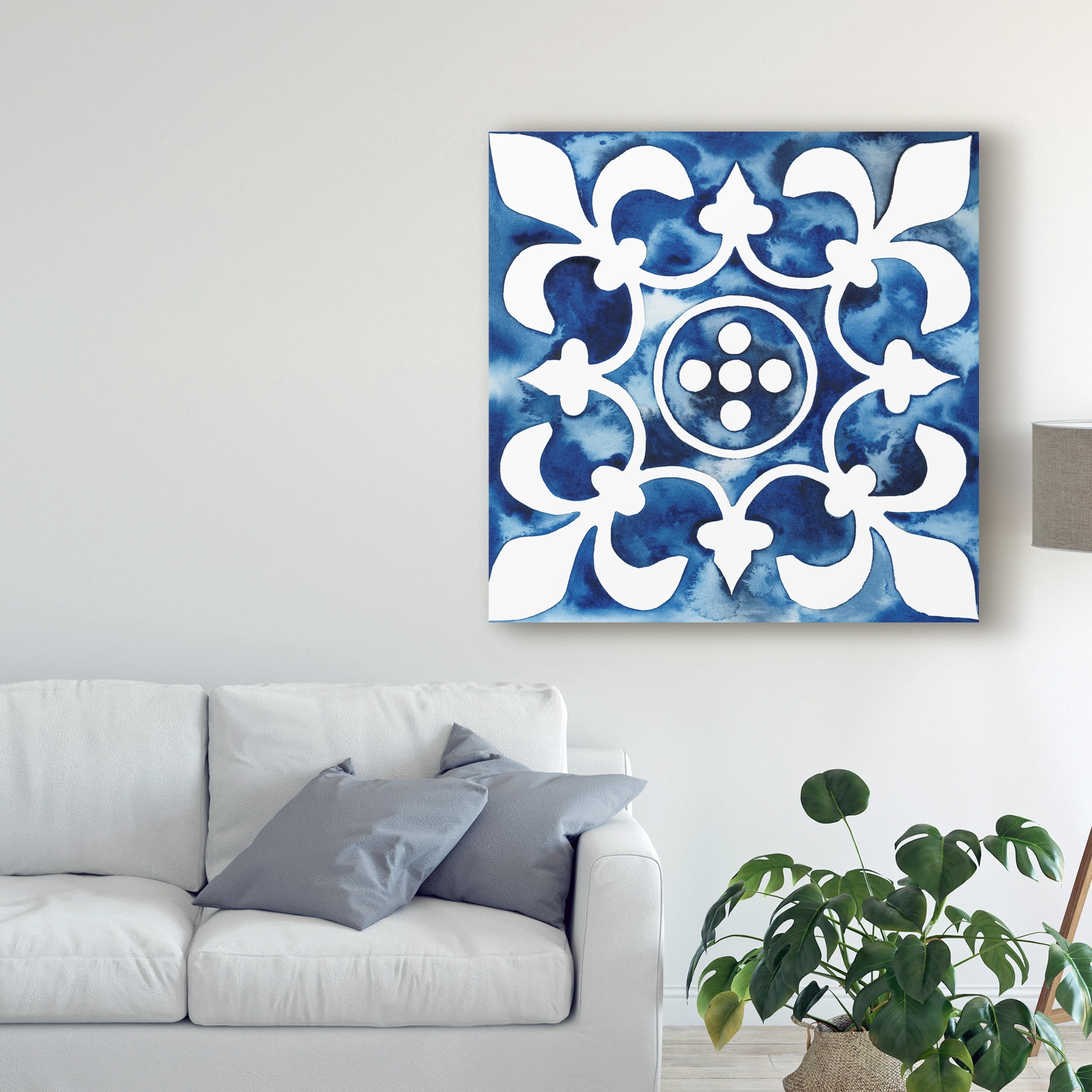 Trademark Fine Art 'Cobalt Tile III' Canvas Art by Grace Popp