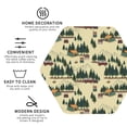 thumbnail image 3 of Honeii Camping Caravan 1 print Leather Coaster Set of 4, ideal for safeguarding your furniture from drinks spills and effortless cleanup-Hexagon, 3 of 6