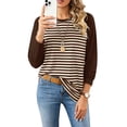 thumbnail image 3 of WIHOLL Women's Long Sleeve Shirts Fashion Striped Raglan T-Shirt Casual Loose Fit Crewneck Pullover Top 2026 Fall Sweatshirts for Women, 3 of 9