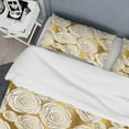 thumbnail image 4 of Designart 'Golden Floral III' Mid-Century Modern Duvet Cover Set, 4 of 4