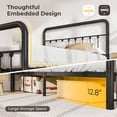 thumbnail image 4 of Lifezone Queen Bed Frame, Classic Metal Platform Bed Frame, with Charging Station and LED, No Need for Springs, Modern Black, 4 of 8