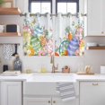 thumbnail image 2 of Easter Colorful Eggs Kitchen Curtains Window Panels, Spring Eucalyptus Leaves Floral Plant Insulated Window Treatment Curtain, Grommet Curtains for Bedroom/Living Room/Bathroom, 2 Piece 42"Wx45"L, 2 of 8