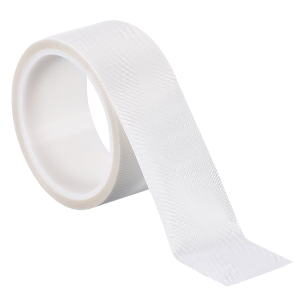 Cinta PTFE de alta temperatura Uxcell, cinta de tela recubierta de PTFE adhesiva de 2 pulgadas x 33 pies, cinta adhesiva de PTFE, blanca, 0.18mm de grosor