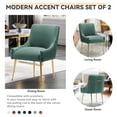 thumbnail image 4 of SEYNAR Modern Glam Pleated Velvet Dining Chair Set of 2, Tufted Upholstered Side Accent Kitchen Chair for Living Room(Green), 4 of 5
