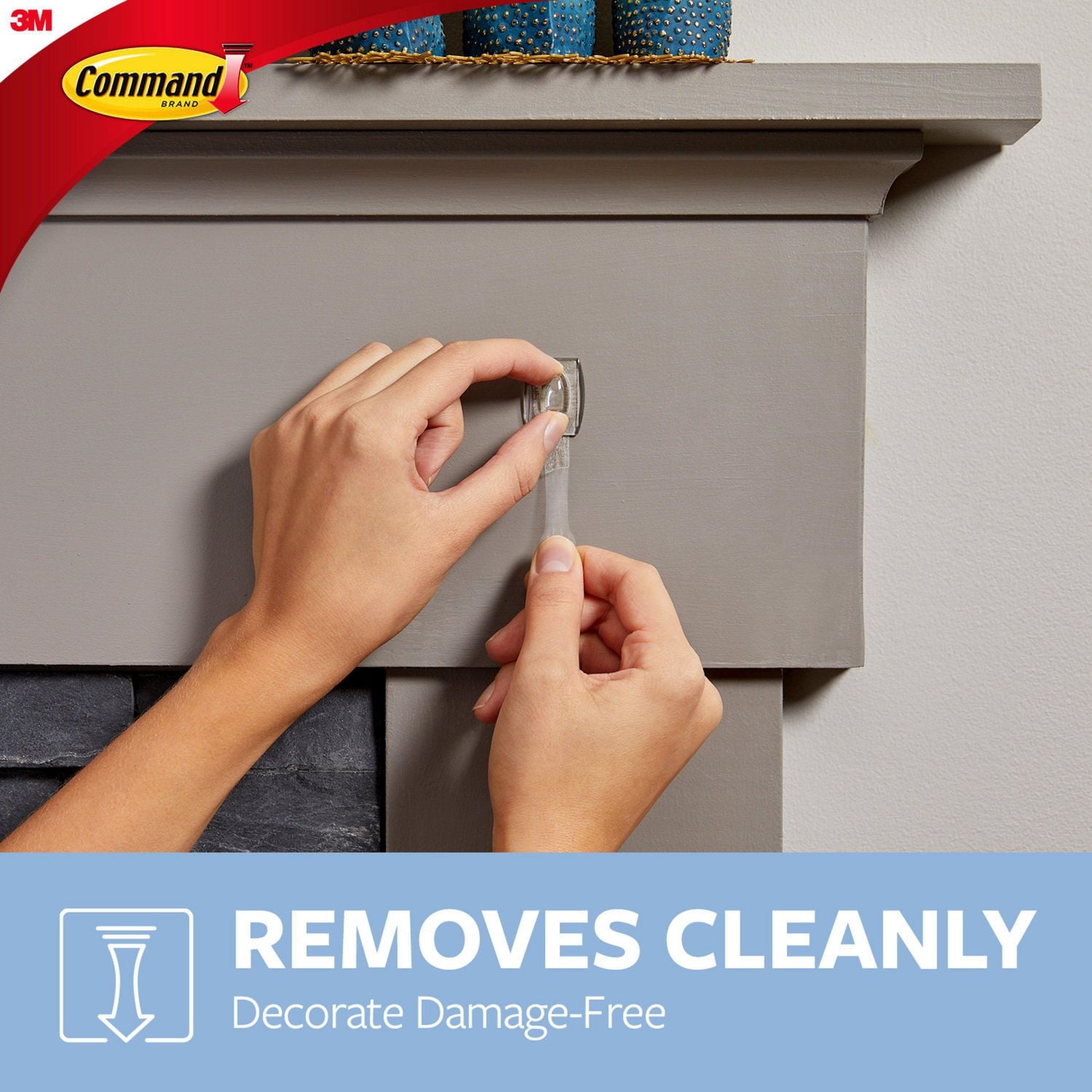 Mini-crochets Command(MC) 17006CLR-C, Transparent, Petit, 6 Crochets/8 Bandes/Paquet Crochet Command(MC)17006CLR-C