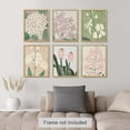 thumbnail image 3 of PixonSign Adhesive Canvas Print Wall Art Set - Blush Pink Pastel Wildflower Floral Posters - Set of 6 Vintage Retro Antique Mixed Media Country Cultural Art Wall Décor - 11"x14"x6, 3 of 5