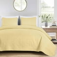 thumbnail image 3 of Chezmoi Collection Luca 3-Piece Oversized Bedspread Set, King Size, Soft Yellow, Summer Quilt Lightweight Microfiber Bedspread 118 x 106, Floral Medallion Pattern Coverlet for All Season, 3 of 9