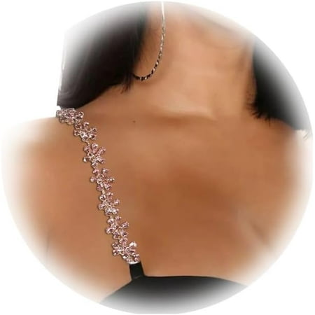 GZhLonKiMa 1Pair Shiny Crystal Shoulder Strap Bra Chain for Women Bridal Wedding Rhinestone Lingerie Strap Shoulder Chain Dress Accessories Jewelry