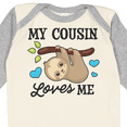 thumbnail image 4 of Inktastic My Cousin Loves Me with Sloth and Hearts Boys or Girls Long Sleeve Baby Bodysuit, 4 of 5