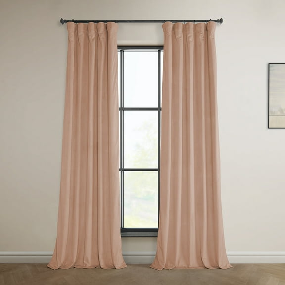 Half Price Drapes Peach Blossom Heritage Plush Velvet Room Darkening Curtains (1 Panel), 50W X 108L