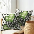 thumbnail image 5 of St Patricks Day Pillow Covers Set of 2, 20x20 Inch Polka Dots Lucky Green Shamrock Leaf Cotton Linen Square Cushion Pillowcases for Couch Sofa Bedroom Livingroom Holiday Home Decor, 5 of 6