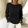 thumbnail image 2 of JIAYUE Women's Sweater Long Sleeve Effortless Everyday Knit Pullover Solid Color Lightweight Round Neck Casual Wear Female Classic Tops, 2 of 4