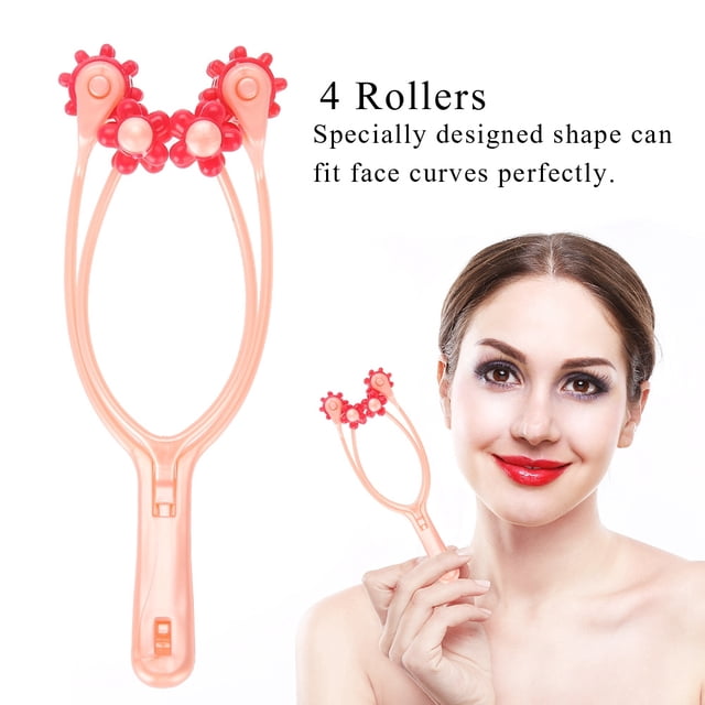 Masajeador Facial Manual Portátil, 4 Rodillos, Moldeador De Cuerpo Y Cara, Levantamiento Y Adelgazamiento