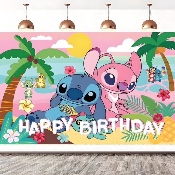 Cartoon Birthday Party Backdrop Photo Background Decorations Banner Theme Photography Backdrop 4.9 x 3.2 FT