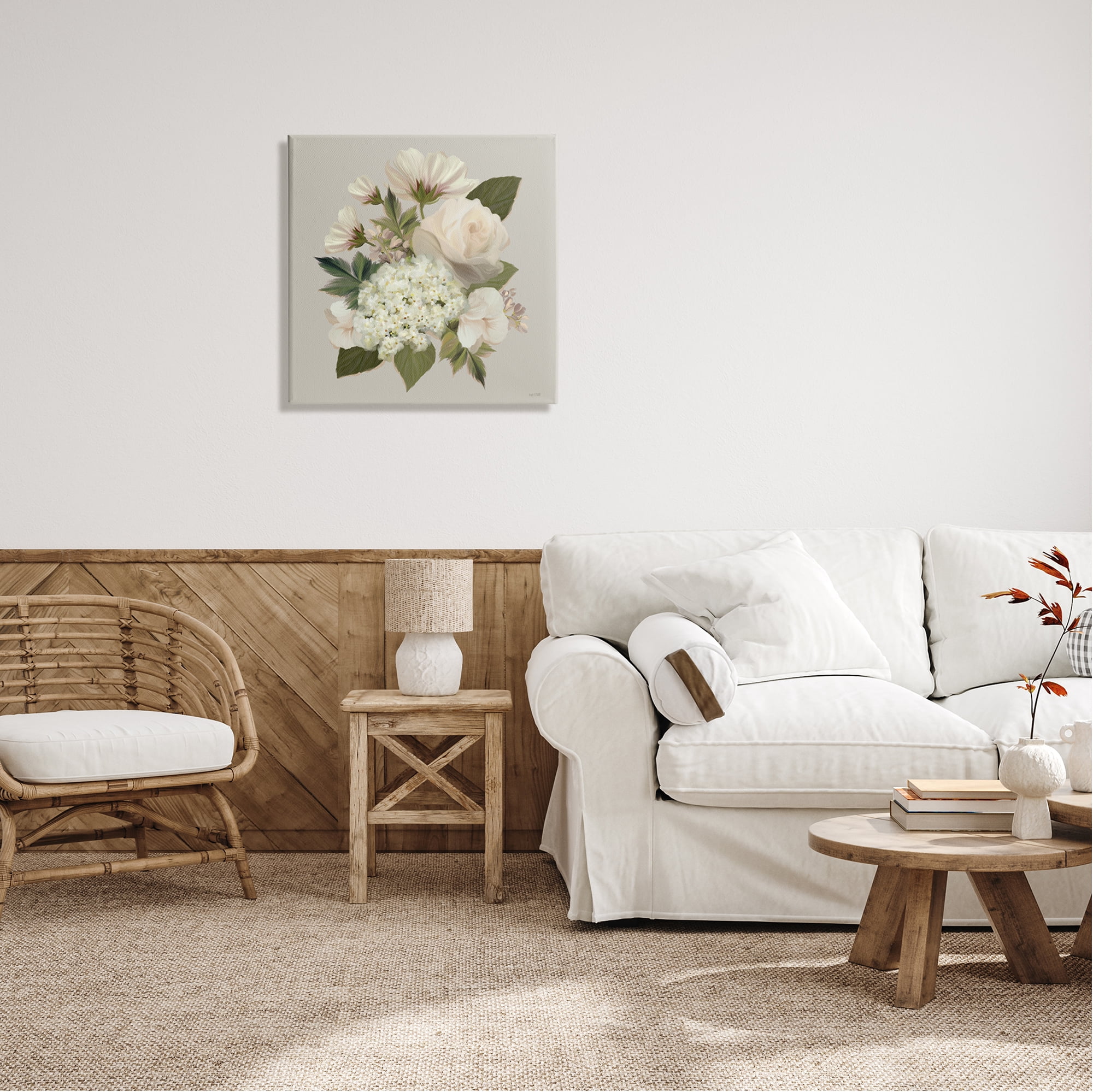 Stupell Industries Delicate Flower Blossom Arrangement Soft Mixed Botanicals Graphic Art Gallery Wrapped Canvas Print Wall Art, Design by House Fenway