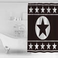thumbnail image 2 of Shower Curtain, Western Traditional Country Star Waterproof Shower Curtain Set with Hooks for Bathroom Showers,Stalls and Bathtubs,72x72In Texas Ethnic Stars on Black, 2 of 8