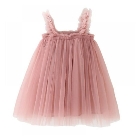 

BULLPIANO Baby Girls Special Occasion Tulle Tutu Dress Toddler Sleeveless Sundress for 0-6Years
