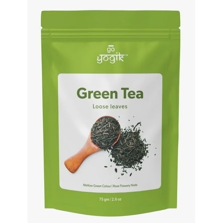 Go-Yogik Green Tea Leaves Loose 2.6 Oz | Organically grown in Himalayas near Darjeeling | Single Origin Tea Estate