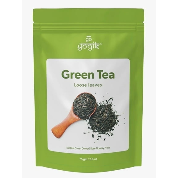 Go-Yogik Green Tea Leaves Loose 2.6 Oz | Organically grown in Himalayas near Darjeeling | Single Origin Tea Estate