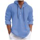thumbnail image 2 of pstuiky camisas de manga larga para hombre, Blusa con capucha de manga larga con botones y cordón ajustable para hombre Tops casuales para hombres l, 2 of 6